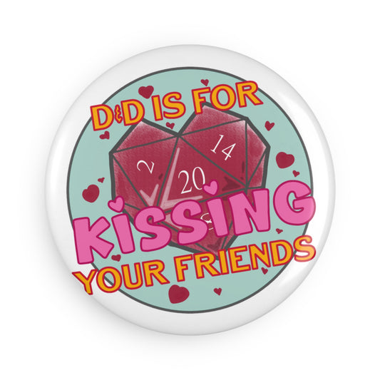 "Kissing Your Friends" Button Magnet, Round (1 & 10 pcs)