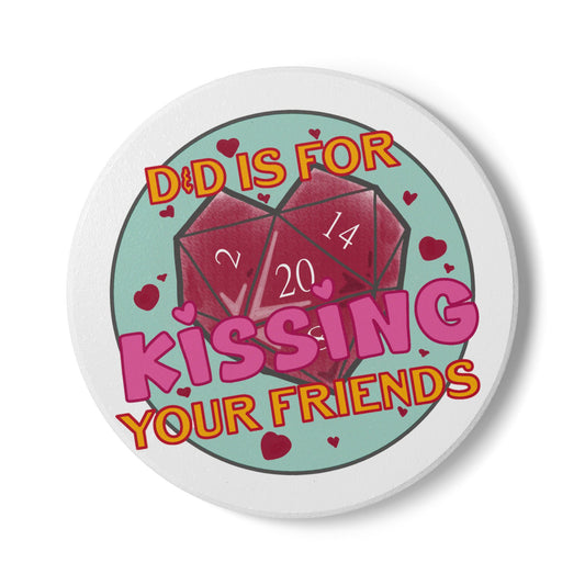 "Kissing Your Friends" Ceramic Coaster